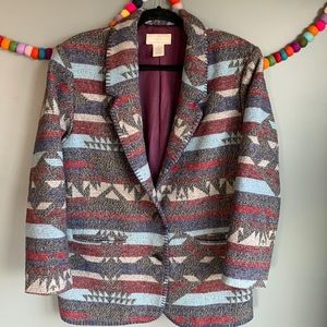 VTG Studio Works Southwest Aztec Navajo blanket coat.